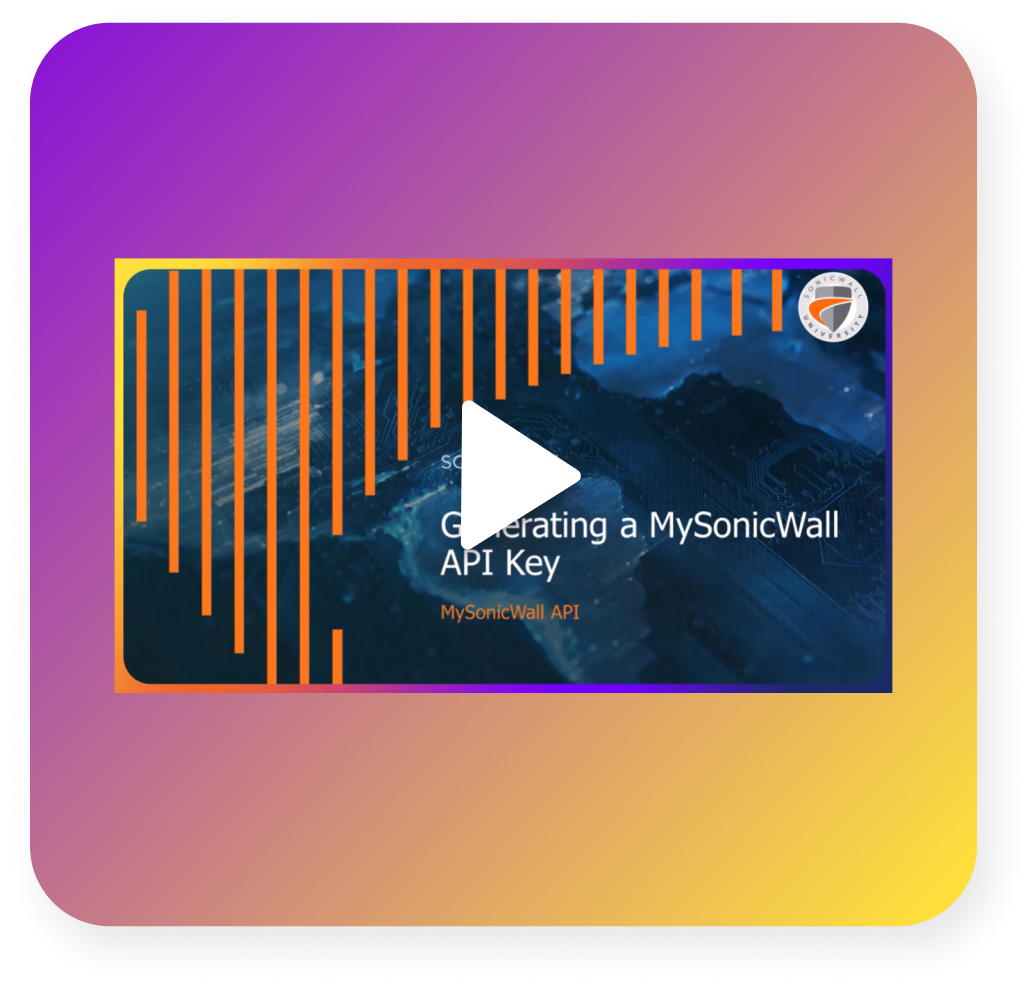 SonicWall API Key
